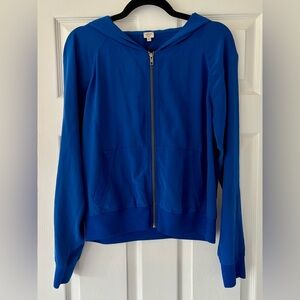 100% Silk Wilfred Royal Blue Zip-Up Hoodie
